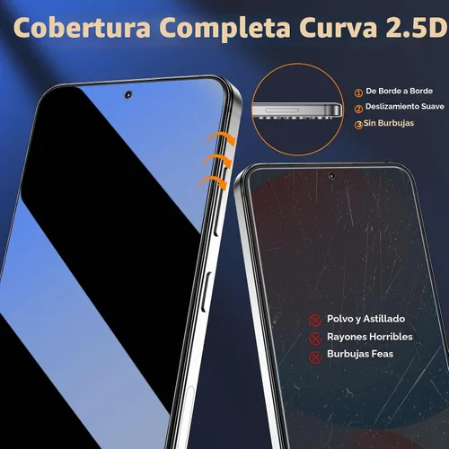 Vista 4 de Asstar - Protector de pantalla de privacidad para Samsung Galaxy S24 FE de 6.7 pulgadas (2 unidades) 9H Tempered Glass Privacy Film for Samsung