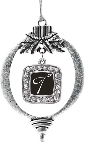 Vista 95 de Inspired Silver - Adorno con dije de reina de rodillo - Adornos navideños cuadrados de plata con joyas de circonita cúbica