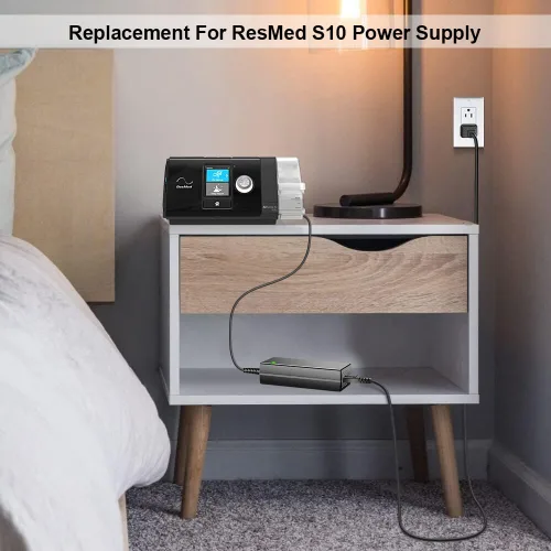 Vista 3 de HKY - Adaptador de alimentación de repuesto ResMed AirSense 10 de 24V CA para máquina CPAP AirStart 10, AirCurve 10, Lumis VPAP BiLevel Series 90W