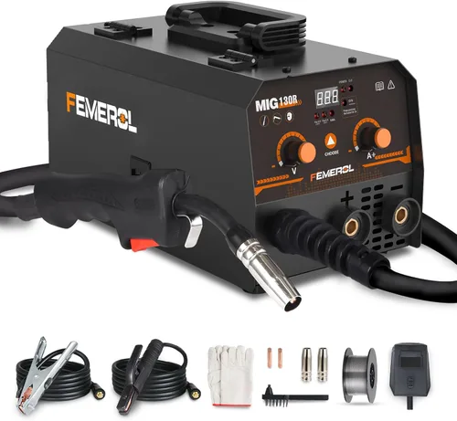 Vista 8 de FEMEROL Soldador MIG 110V 4 en 1 Máquina de Soldadura Multiproceso 135A Soldador MIG de Núcleo de Flujo Gas/Sin Gas/Lift TIG/Stick Con Inversor IGBT