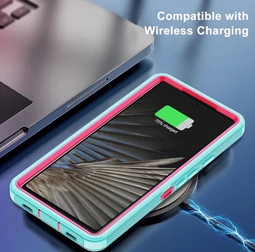 Vista 5 de Funda para Google Pixel 7 Pro con 2 protectores de pantalla, cuerpo completo, protección contra caídas, a prueba de polvo, resistente, militar