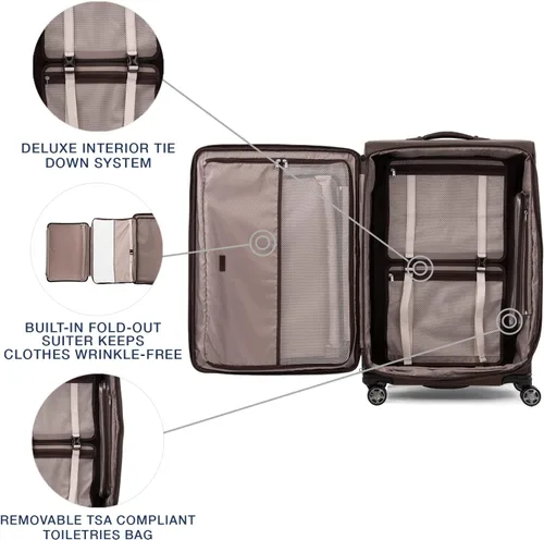 Vista 5 de Travelpro Platinum Elite-Softside - Maletas expansible con ruedas giratorias, Espresso intenso), 409186904