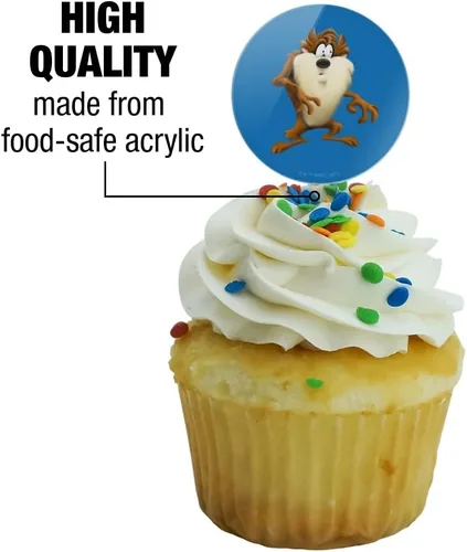 Vista 3 de Looney Tunes Taz Wild Man - Juego de 6 piezas para decoración de cupcakes