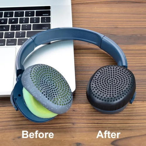 Vista 4 de Riff - Almohadillas de repuesto defean compatibles con auriculares inalámbricos Skullcandy Riff (negro)