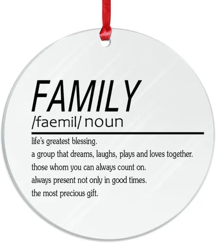 Vista 3 de Definición de sustantivo familiar, adorno acrílico de Navidad, definición divertida, adorno para árbol de Navidad, definición familiar, suministros