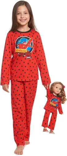 Vista 2 de Miraculous Ladybug - Conjunto de pijama de 4 piezas y pantalones a juego para niñas pequeñas