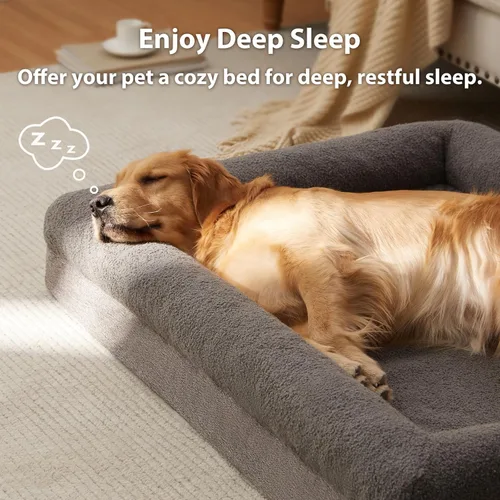 Vista 2 de RRPETHOME Camas lavables para perros de gran tamaño, camas ortopédicas extra grandes para perros con funda extraíble, cama impermeable para mascotas