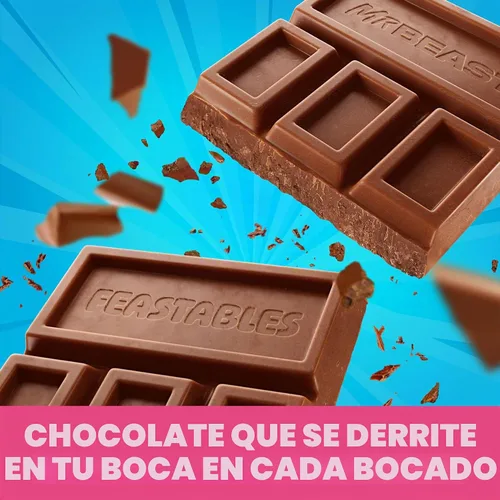 Vista 5 de MrBeast Feastables - Barra de chocolate con leche, tamaño completo, 24