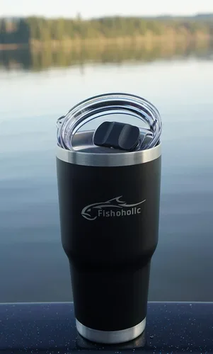 Vista 7 de Fishoholic - Surtido de 3 piezas - Camisa de pesca de manga larga UPF50 - Gafas de sol polarizadas - Vaso de 30 onzas