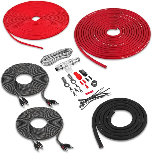Vista 16 de Belva True 1/0 Calibre AWG Premium CCA Kit Completo de Cableado de Amplificador con Cable RCA OFC de 2 Canales - BAK02BL Azul