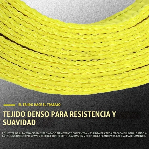 Vista 4 de Paquete de 2 eslingas de elevación industrial de 3"×6.5 pies, eslinga de poliéster resistente de 6600 libras, factor de seguridad 5:1, eslinga
