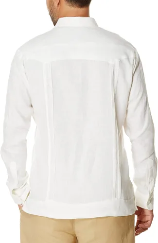 Vista 2 de Cubavera Men's 100% Linen Four-Pocket Long Sleeve Button Down Guayabera Shirt (Size Small - 5X Big & Tall)