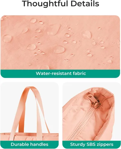Vista 13 de BAGSMART Bolsa de mano para mujer con cremallera, bolsa de gimnasio con compartimentos, bolsa de trabajo para enfermera, baile, bolsa de yoga