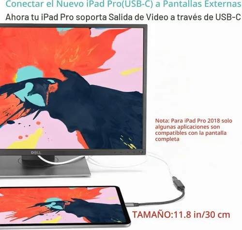 Vista 4 de Adaptador USB C a Mini Displayport 4K@60Hz Thunderbolt 3 a Mini DP 2K para iPhone 15/16/17, M1/M4 iMac, MacBook Air/Pro 2020-2025
