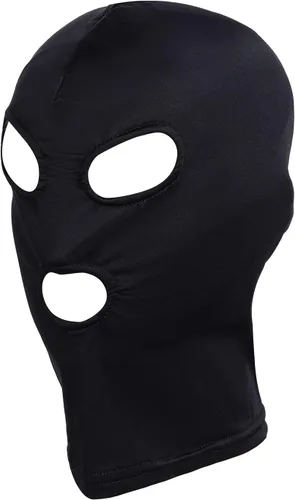 Vista 4 de Máscara de capucha Zentai de cobertura completa de elastano para ojos y boca abiertos (4 unidades)