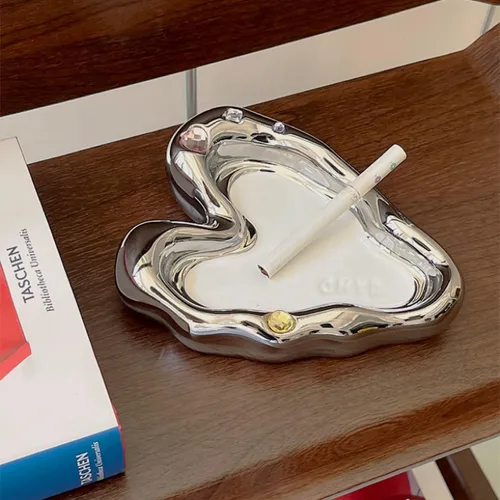 Vista 6 de Bandeja de cerámica para joyas para niñas y mujeres, cenicero decorativo, soporte para platos para cosas lindas, decoración de habitación