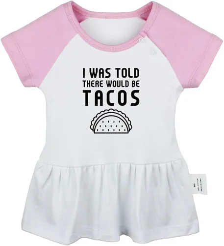 Vista 4 de iDzn Feed Me Tacos and Tell Me I'm Pretty & I was Told There Would Be Tacos Funny Dresses Infant Baby Girls Princess Dress