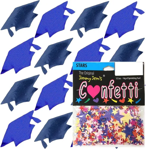 Vista 37 de Confetti Grad Cap Negro, Azul Marino Combo - 2 bolsas de media onza (1 oz)