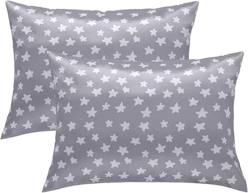 Vista 9 de Winmany Paquete de 2 fundas de almohada para niños pequeños, fundas de almohada de satén de seda para bebés de 19.3 x 14.2 in, fundas de almohada