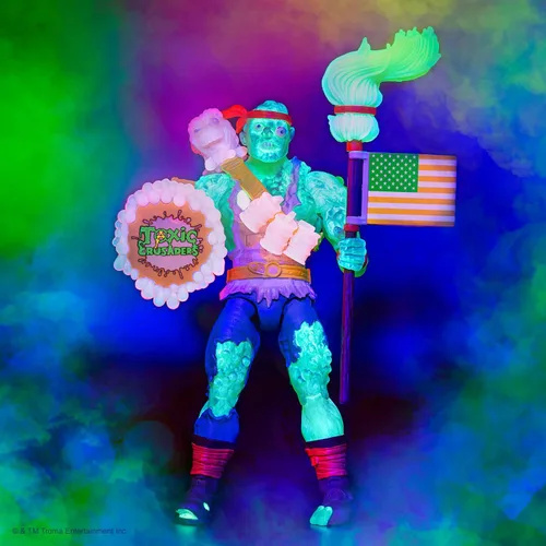 Vista 8 de Super7 Toxic Crusader Ultimates: figura de acción de Toxie de rabia roja radiactiva, multicolor