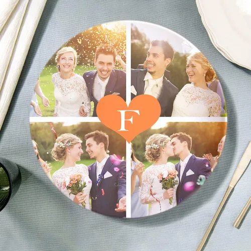 Vista 12 de Plato de cena personalizado de cerámica con foto personalizada con imagen, texto, logotipo, regalos del día de la madre para mamá, regalos