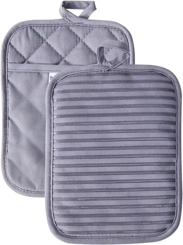 Vista 7 de Kitchen Everyday - Juego de 2 soportes para ollas básicos resistentes al calor, silicona suave, resistente al agua, guantes de horno con bolsillo
