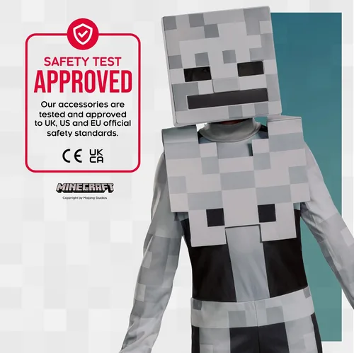 Vista 4 de Disfraz de esqueleto clásico de Minecraft para niños Traje de cosplay de Minecraft para niños y niñas Disfraz de esqueleto de Minecraft para niños