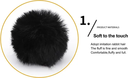 Vista 4 de MIUPOO Bolas de pompones para manualidades, accesorio de disfraz de pompones negros, bolas de pompones para artes y decoración de manualidades
