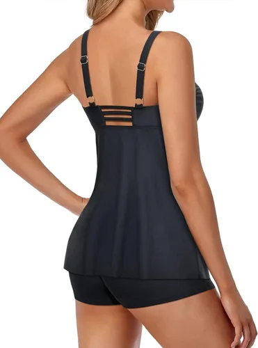 Vista 5 de Tempt Me Traje de baño tankini de dos piezas para mujer con pantalones cortos