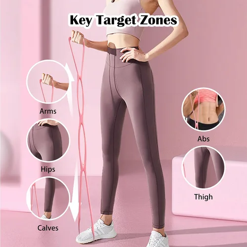 Vista 4 de Bandas de resistencia ajustables de 4 anillos para entrenar en casa, bandas de entrenamiento para mujeres y hombres, fitness, yoga, pilates