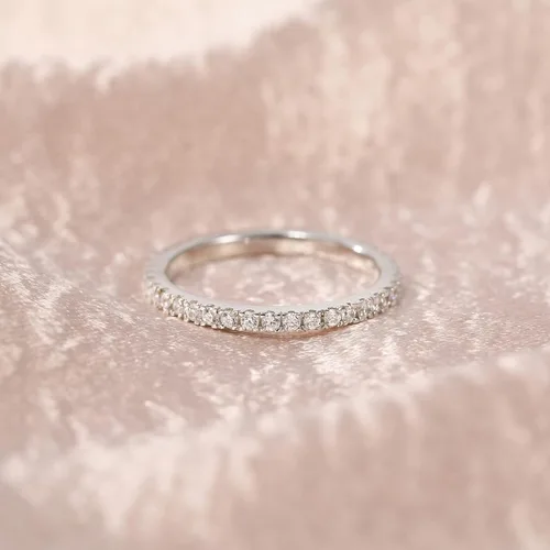 Vista 3 de EAMTI - Anillo de matrimonio de plata de ley 925 de 5/64 pulgadas, con circonias cúbicas, apilable, anillo de compromiso, tallas de la 3 a la 13