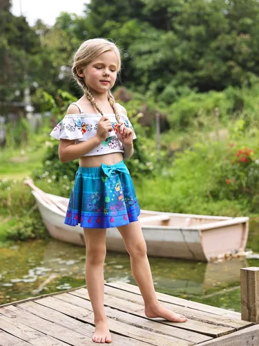 Vista 6 de COTRIO Trajes de baño para niñas, traje de baño de 2 piezas, Mirabel, Isabella, bikini Dolores, tankini Madrigal, traje de baño de aventura familiar