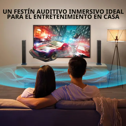 Vista 5 de Barra de sonido de 2.0 canales de 100 W para Smart TV, altavoz Bluetooth 5.3 desmontable 2 en 1 con 3 modos de ecualización y graves ajustables
