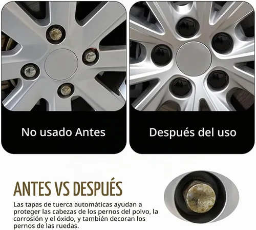 Vista 6 de 20 unidades de tapas para tuercas de rueda, tapones de 17 mm con herramienta de extracción, tapa hexagonal de plástico a prueba de polvo para rueda