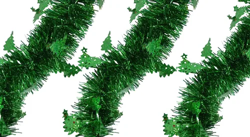 Vista 12 de Guirnalda de oropel de 25 pies perfecta para vacaciones, Día de los Caídos, Navidad, Año Nuevo, celebraciones, festivales, eventos especiales, Negro