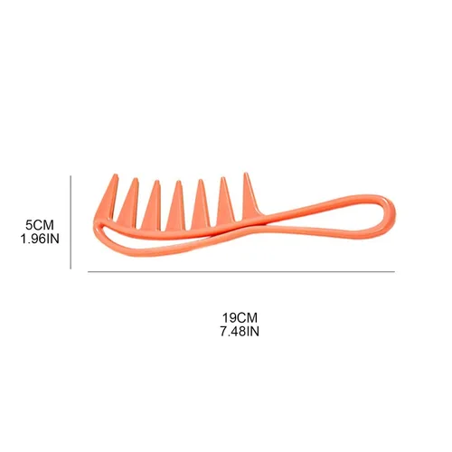 Vista 4 de Peine desenredante de dientes anchos para ducha, peine flexible de amplia separación, peine hueco, peine antiestático desenredante para el cabello