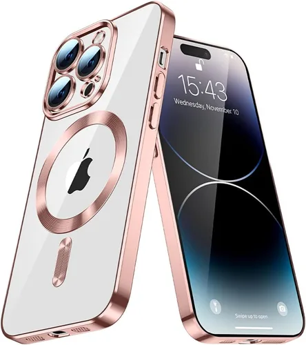 Vista 5 de GYHOYA Funda para Samsung Galaxy Note 20 Ultra, funda magnética transparente para teléfono con carga inalámbrica MagSafe, protector de lente