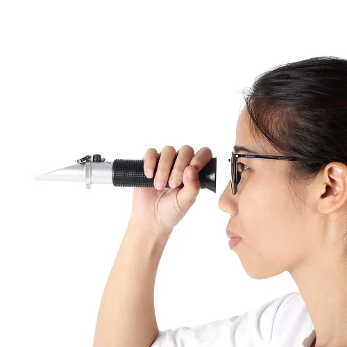 Vista 7 de Refractómetro de alcohol para porcentaje de volumen de alcohol espirituoso, probador de alcohol de mano con compensación automática de temperatura