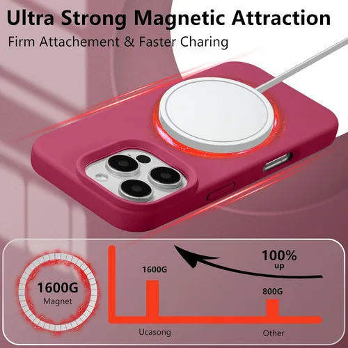 Vista 210 de Funda magnética de silicona para iPhone 13 Pro, color blanco antiguo [Compatible con Magsafe] [Forro de microfibra suave antiarañazos], funda
