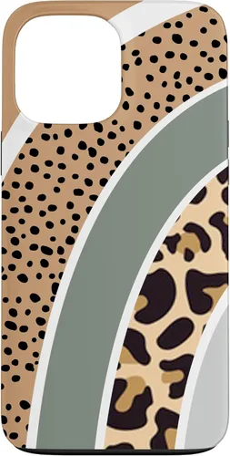 Vista 24 de Boho Burnt Orange Half Rainbow with Dotted Pattern Leopard Case for iPhone 17