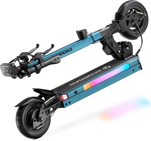 Vista 10 de ECOROAD Scooter eléctrico para adultos, hasta 25 MPH Negro - Anaranjado
