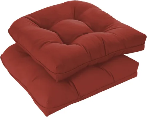 Vista 24 de downluxe Juego de 2 cojines para sillas de exterior para muebles de patio, cojines impermeables acolchados rellenos para muebles de patio, cojín
