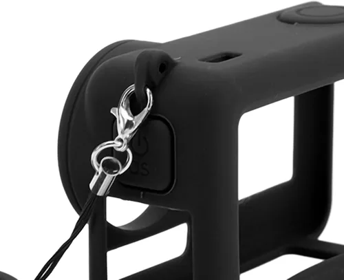 Vista 7 de Funda para cámara Action 4 Action 3, funda para cámara con silicona, correa para el cuello, cobertura completa, acceso a componentes de batería