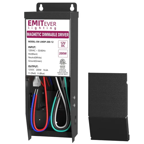 Vista 19 de EMITEVER Controlador LED magnético regulable de 200 W, fuente de alimentación magnética de transformador de 24 V, 120 VCA a 24 VCC, compatible