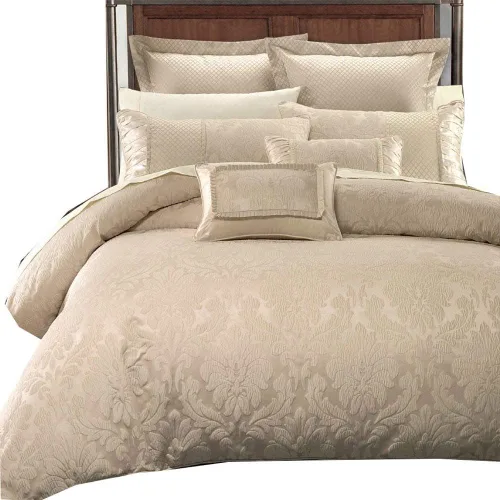 Vista 5 de Royal Hotel Bedding Juego de funda de edredón jacquard Sara de 7 piezas (funda de edredón), lazos en las esquinas con funda de edredón y cierre
