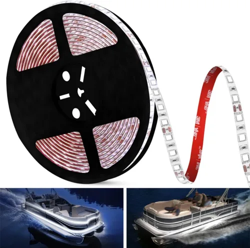 Vista 7 de Luces LED de barco de 25 Pies, tira de luces LED de pontón marino impermeable, luz interior de cubierta de barco, accesorios de barcos, iluminación