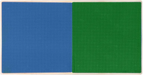 Vista 5 de Contender Time-2-Play - Mesa de madera contrachapada de abedul para niños, color azul y verde, compatible con Lego Montessori con estante para sala