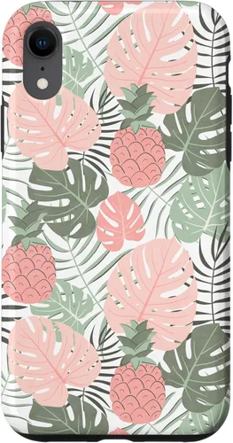 Vista 25 de Tropical Hawaiian Pineapple Pink Sage Colors Pattern Case for iPhone 17