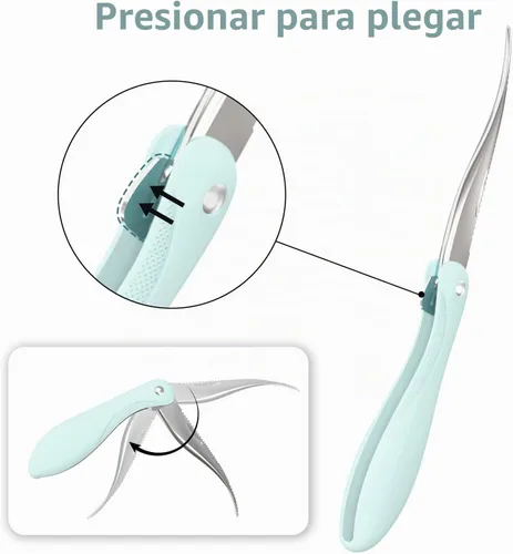 Vista 4 de Luvan Herramienta de diseño de camarones, Deveiner de camarones con hoja afilada de acero inoxidable y mango antideslizante, herramienta para pelar