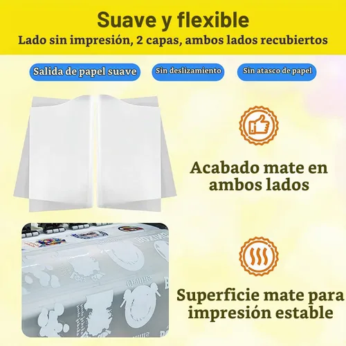 Vista 4 de Yamation Película de transferencia DTF: 13 x 19 pulgadas, 50 hojas de papel de transferencia de PET de doble cara con acabado mate premium directo
